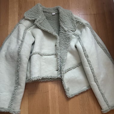 Cropped faux fur jacket mint