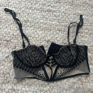 Schwarzes Spitzen-Bustier Aubade