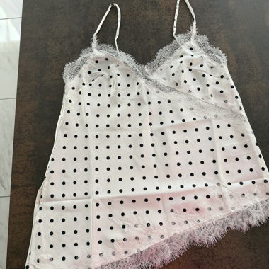 Haut en dentelle Bershka à pois