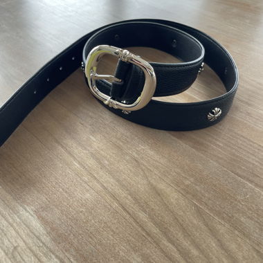 Chrome Hearts schwarzer Ledergurt 110 cm