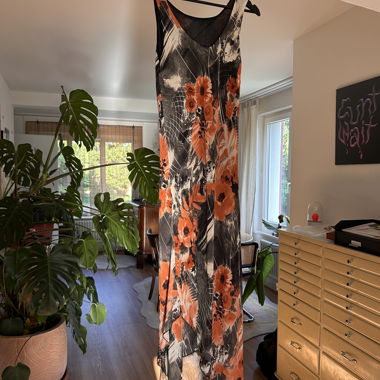 Abito maxi vintage asimmetrico floreale y2k anni 90