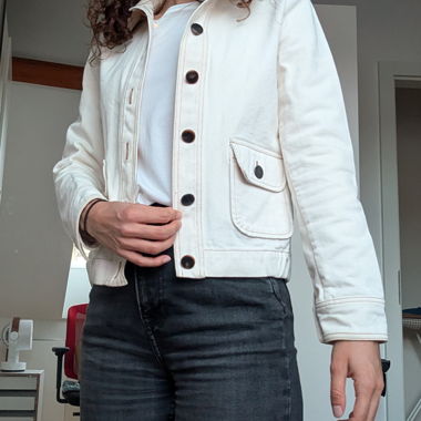 Weisse Denimjacke von Sézane Grösse 36