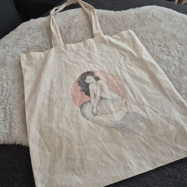 Sac en toile imprimé sirène 