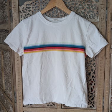 T-shirt Rainbow bianco