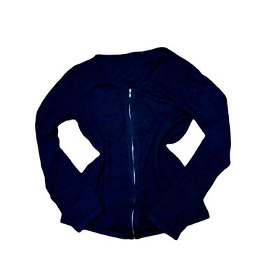 Black fine knit cardigan with zipper