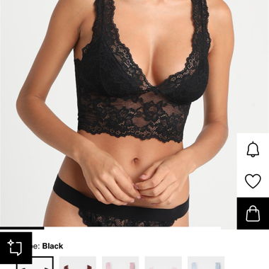 PIECES Reggiseno Bustier Nero