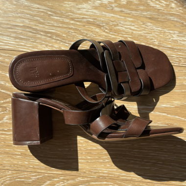 H&M brown heeled sandals 