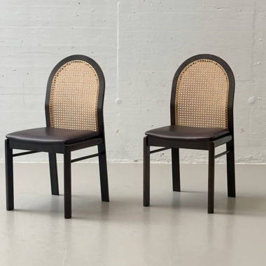 1x Stuhl aus Ledersitzfläche von Dietiker, 1980