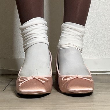 Ballerines en satin rose 