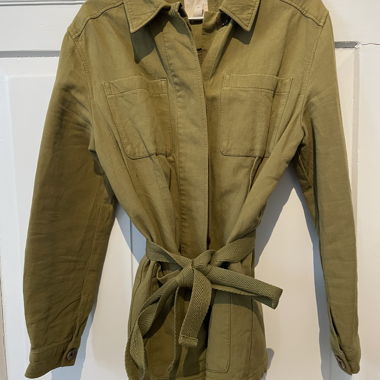 Giacca H&M verde oliva con cintura