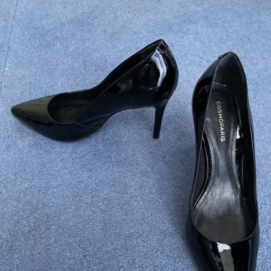talon aiguille vernis noir