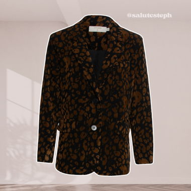 Cream Blazer - Black/brown