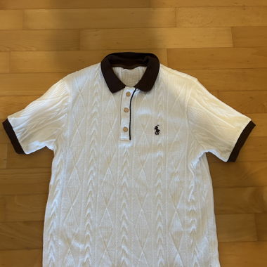 White and Brown Polo in Old Money Style in S