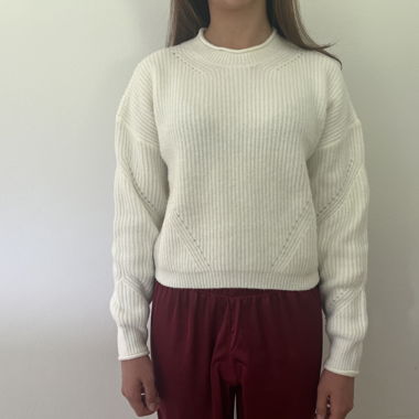 Pull tricoté blanc
