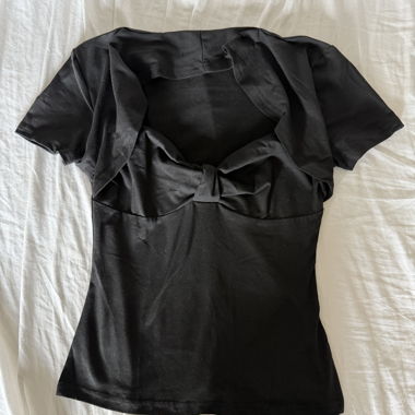 Black Short-Sleeve Top