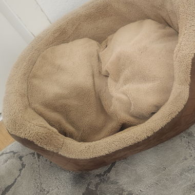 Lit panier pour chien beige