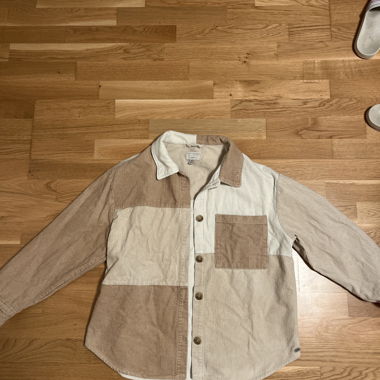 Camicia in velluto a coste con blocchi di colore