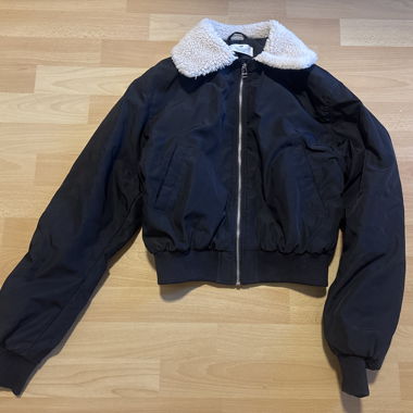 Black Teddy Bomber Jacket for Kids 