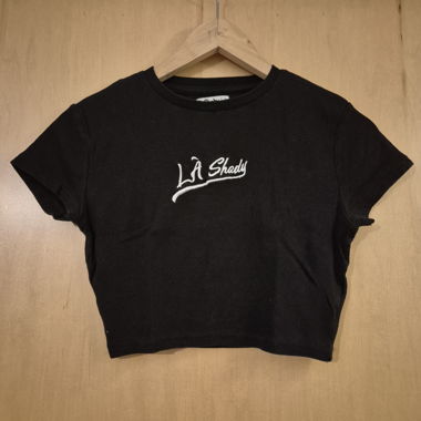 Crop T-shirt nero LA Shady