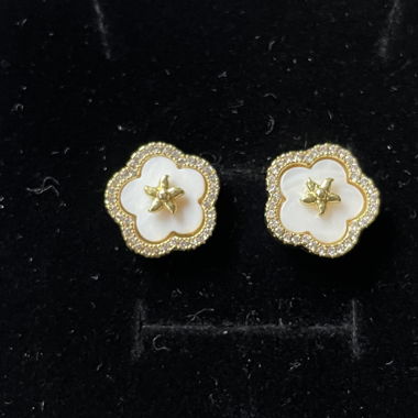 Diamant ohrringe vergoldet mit 18 k neu