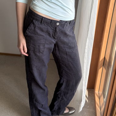 Navy Linen Pants