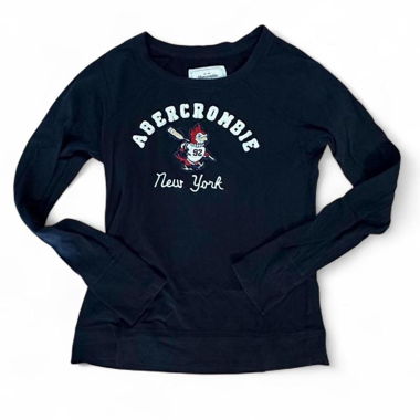 Navy long sleeve Abercrombie & Fitch top, size m