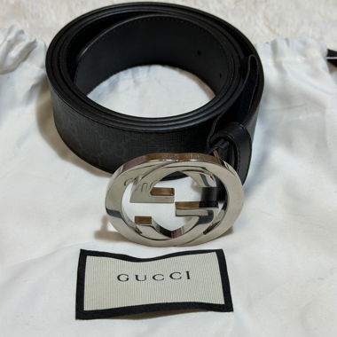  Cintura Gucci Signature in pelle nera (Original)