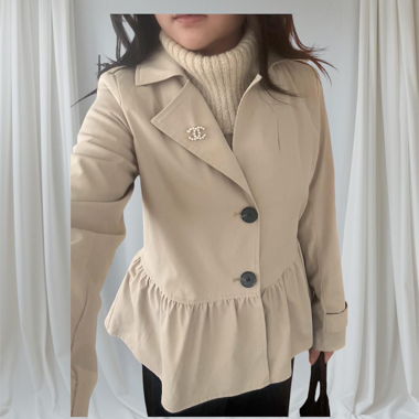 ONLY Spring Trench Jacket Peplum Detail Size M