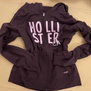 Felpa con cappuccio Hollister marrone XL