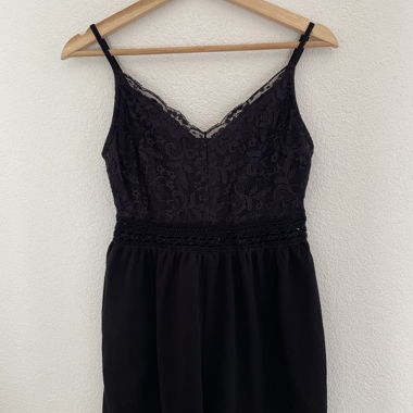 Combishort nero in pizzo