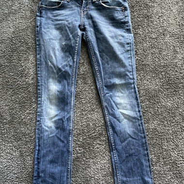 Blue Slim Jeans with Inner Pattern
