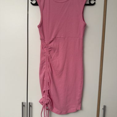 Rosa ärmelloses Kleid - Mini-Kleid