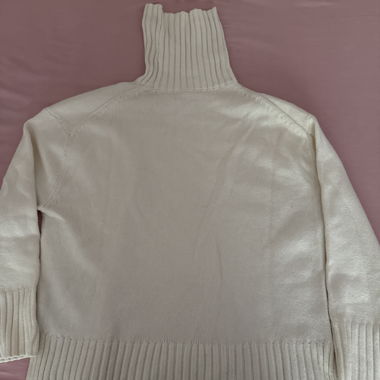 Pull à col roulé blanc