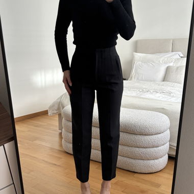 ZARA pantaloni eleganti a vita alta neri, taglia S