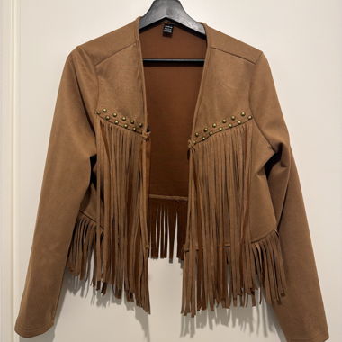 Giacca Marrone con Frange (Stile Cowboy)