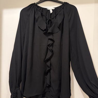 Black Ruffle Blouse H&M
