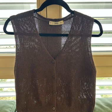 Mango Strickweste im braun-braunen Stil
