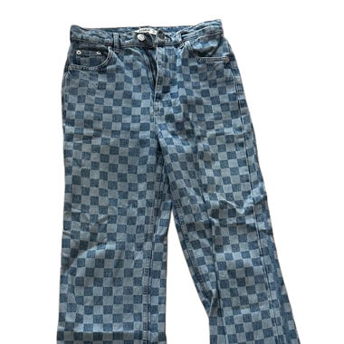 Checkered Denim Jeans 