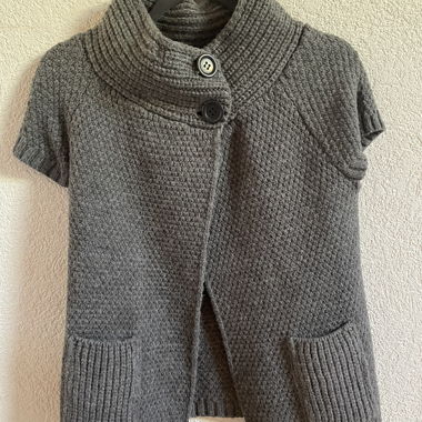 Cardigan Grigio con Bottoni peacoat top