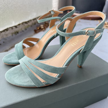 Sandales Minelli à talons, 36, bleu, retro /pin-up