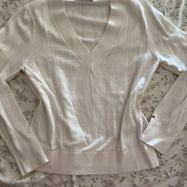 White Openwork Cardigan