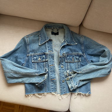 Oversized cropped Jeansjacke