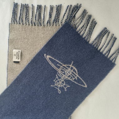 Vivienne Westwood wool scarf blue-grey