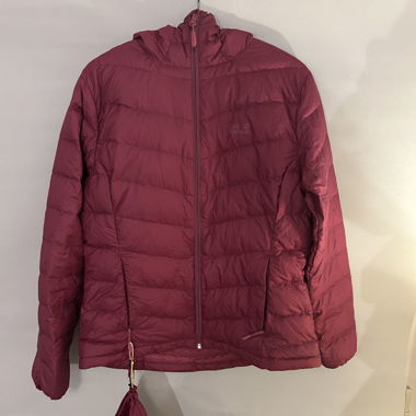 Jack Wolfskin bordeaux/rosa Kapuzen-Daunenjacke