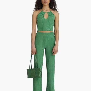 Pantaloni in maglia a coste verdi Paloma Wool