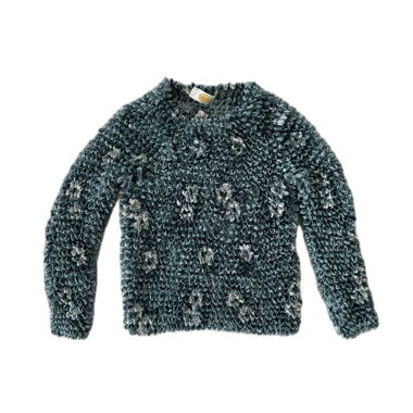Top vintage bleu froissé à relief