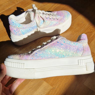 Glitzer Buffalo Schuhe Vegan Gr. 38