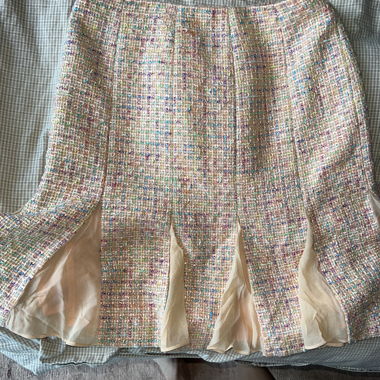 Pastel Tweed Flare Skirt