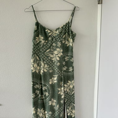green floral dress