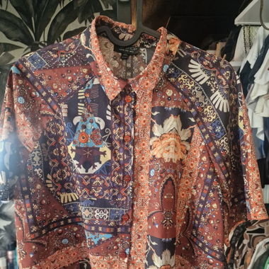 Camicia Crop Topshop con Stampa Bohemien – Taglia 40